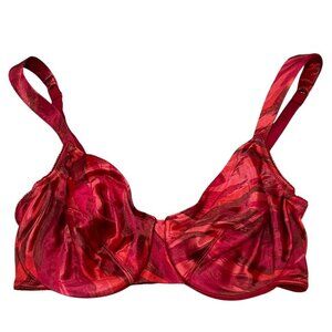 Victoria's Secret Second skin Shiny Satin Vintage 34D Red Underwire Bra
